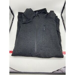 Rab Thermic Mens Quarter Zip Pullover Black Heather Fleece Hiking Midlayer